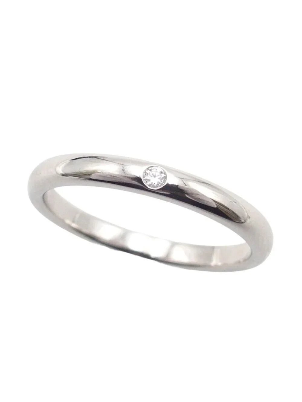 Tiffany & Co Stacking Band Platinum Diamond Elsa Peretti No Ring